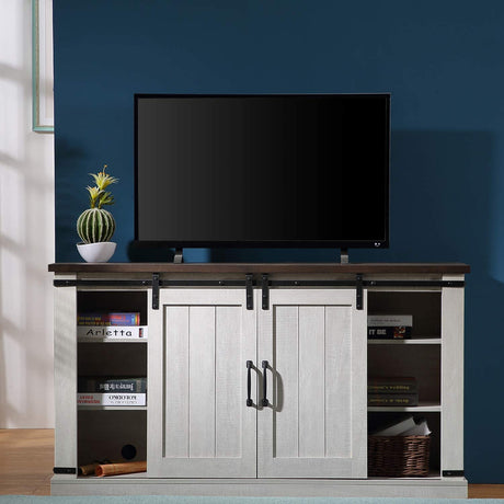 Modern Farmhouse Wood TV Stand for TVs up to 60 Inch, Home Living Room Storage