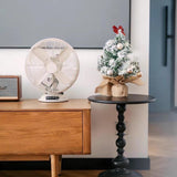 OINKSAAK,Round Side Table，Accent Table，Small end Table，Living Room Tables，Drink Table，Outdoor Side Table，Bistro Table，Metal Circle Antique Pedestal Round Table - Bircata