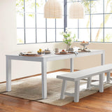 Wood Dining Table for 4 6 People, Rectangle Wooden Kitchen Table with Square Legs