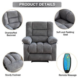 Overstuffed Massage Recliner Chairs with Heat and Vibration, Soft Fabric Single Manual