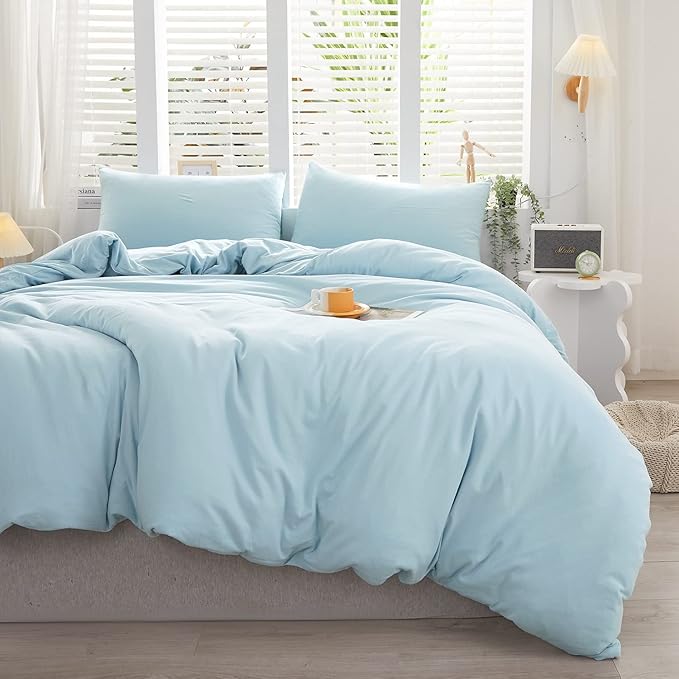 100% Jersey Knit Cotton Duvet Cover Set T-Shirt Feel Bedding Set Ultra Soft Wrinkle-Free (Mocha Brown, King)