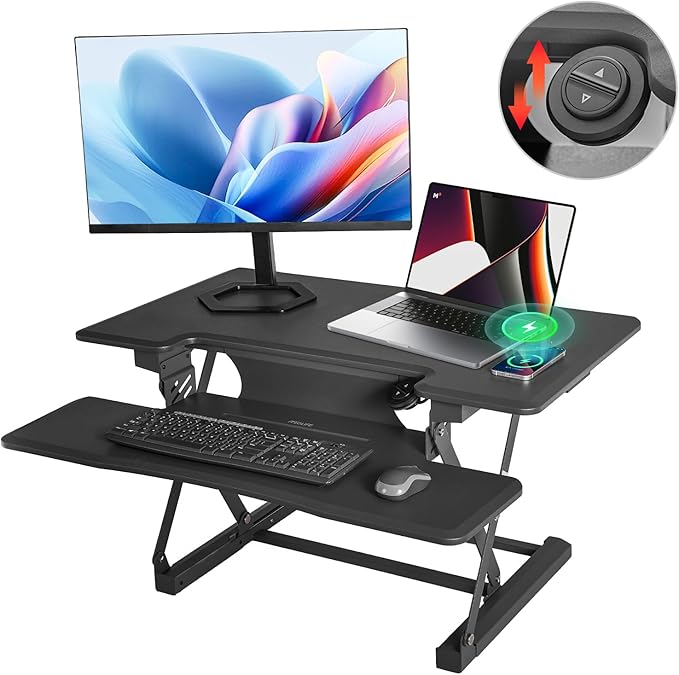 Electric Standing Desk Converter, Sit Stand Desk Converter for Home Office