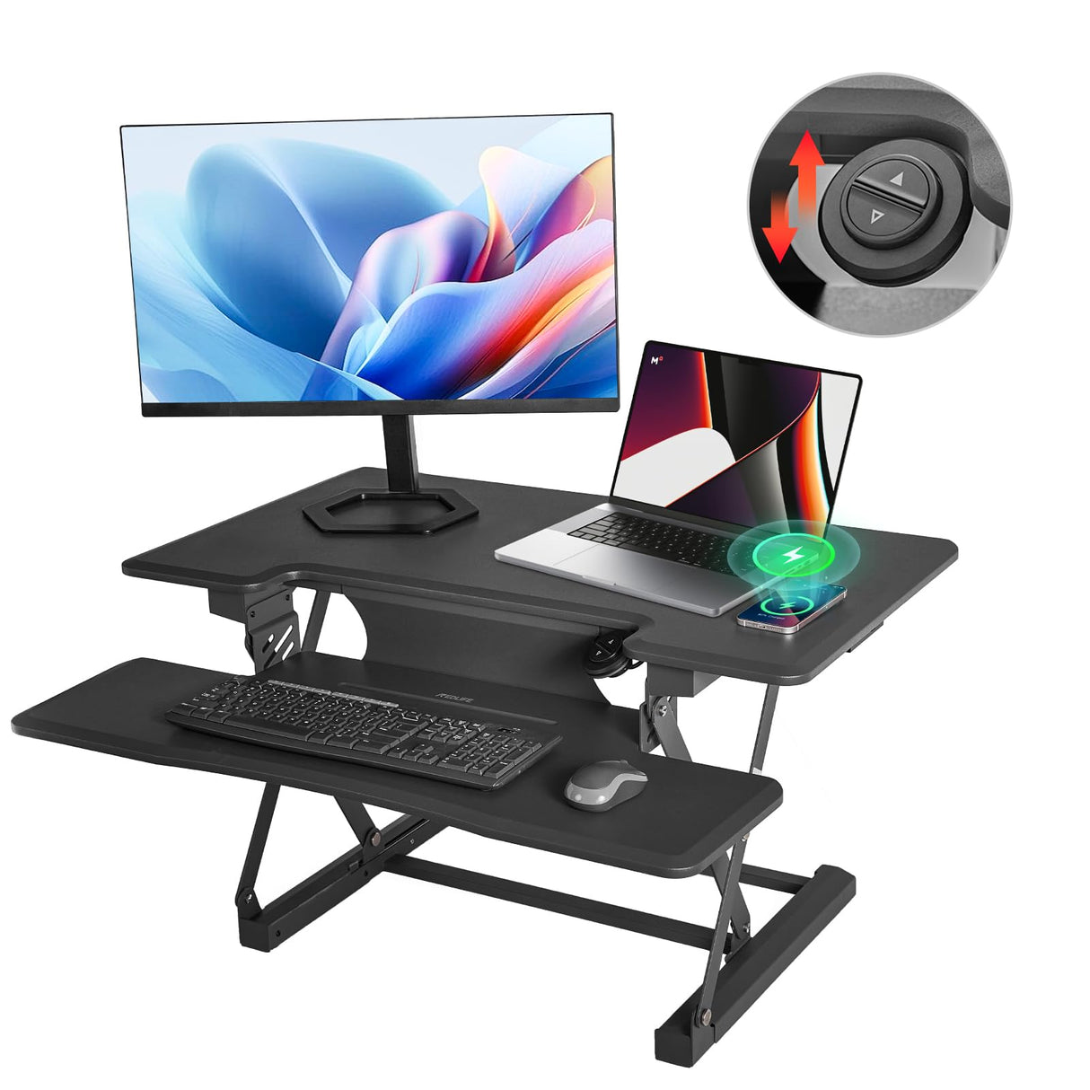 Electric Standing Desk Converter, Sit Stand Desk Converter for Home Office