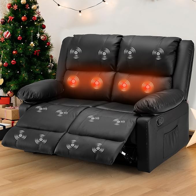 Reclining Sofa with Massage&Heat Function, Wall Hunger Recliner Couch