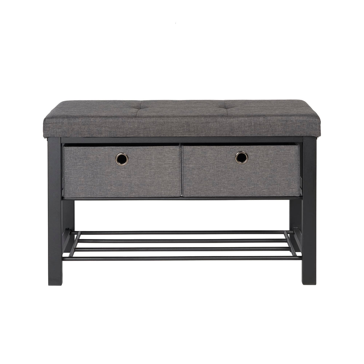 Shoe Storage Bench with Cushion Double Seat Shoe Rack Bench with Drawer -