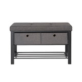 Shoe Storage Bench with Cushion Double Seat Shoe Rack Bench with Drawer -