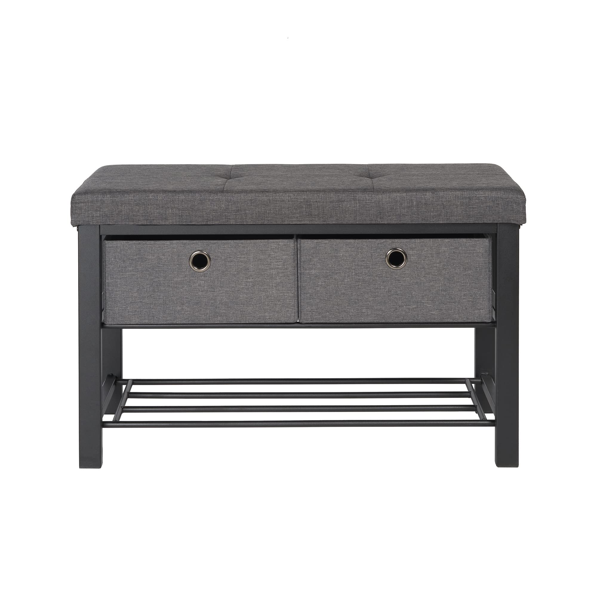 Shoe Storage Bench with Cushion Double Seat Shoe Rack Bench