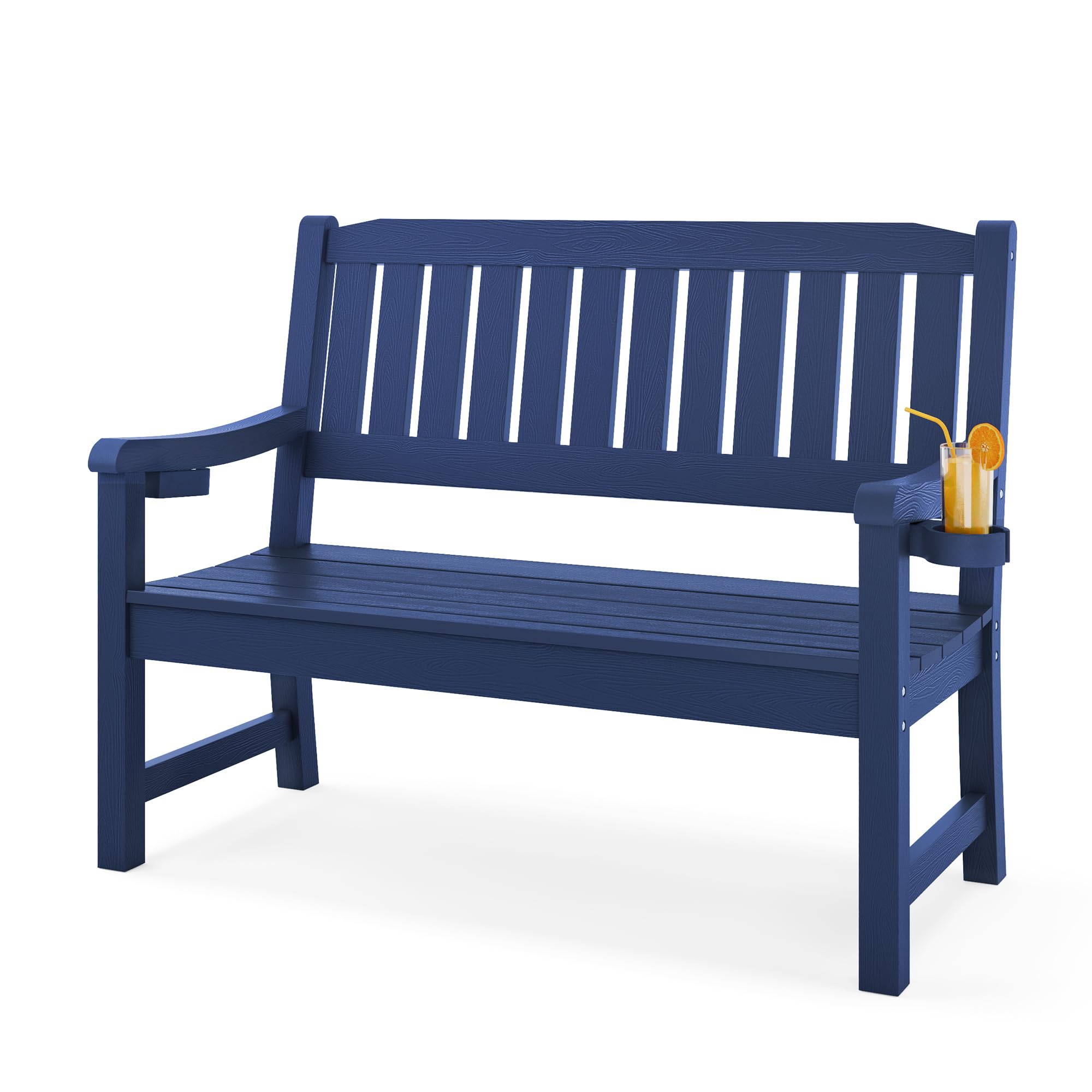 Outdoor Bench, 2-Person HDPS Garden Bench, Outdoor Benches Weatherproof