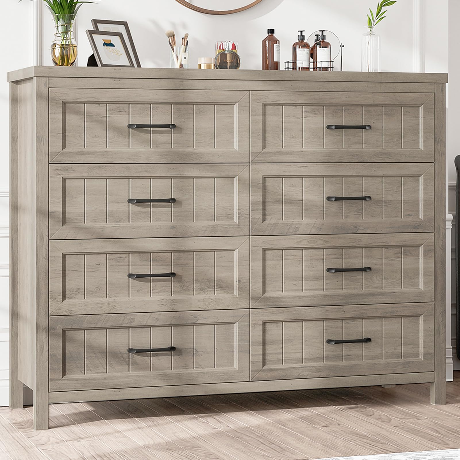 Farmhouse Dresser 8 Drawer Dresser for Bedroom