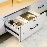 Modern 75 Inch TV Stand with LED Lights and Storage