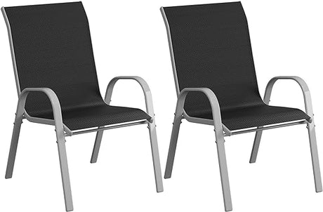 Patio Chairs Set of 4, Outdoor Stackable Dining Chairs for All Weather