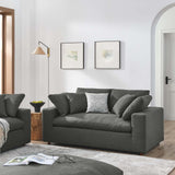 859-GRY Commix Down Filled Overstuffed Loveseat, Gray