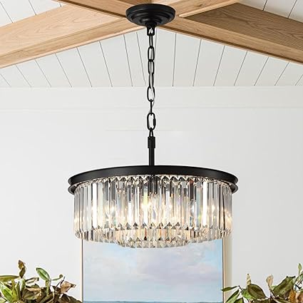 Large Crystal Chandelier Black Chandeliers Luxury Pendant Lights Fixture