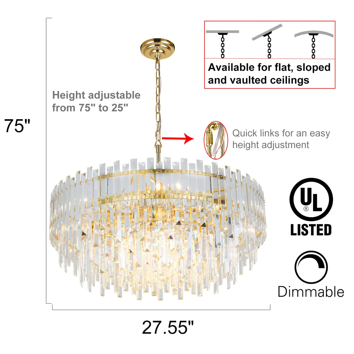 Gold Chandelier Crystal Modern Chandeliers Lighting Pendant Lights Fixtures