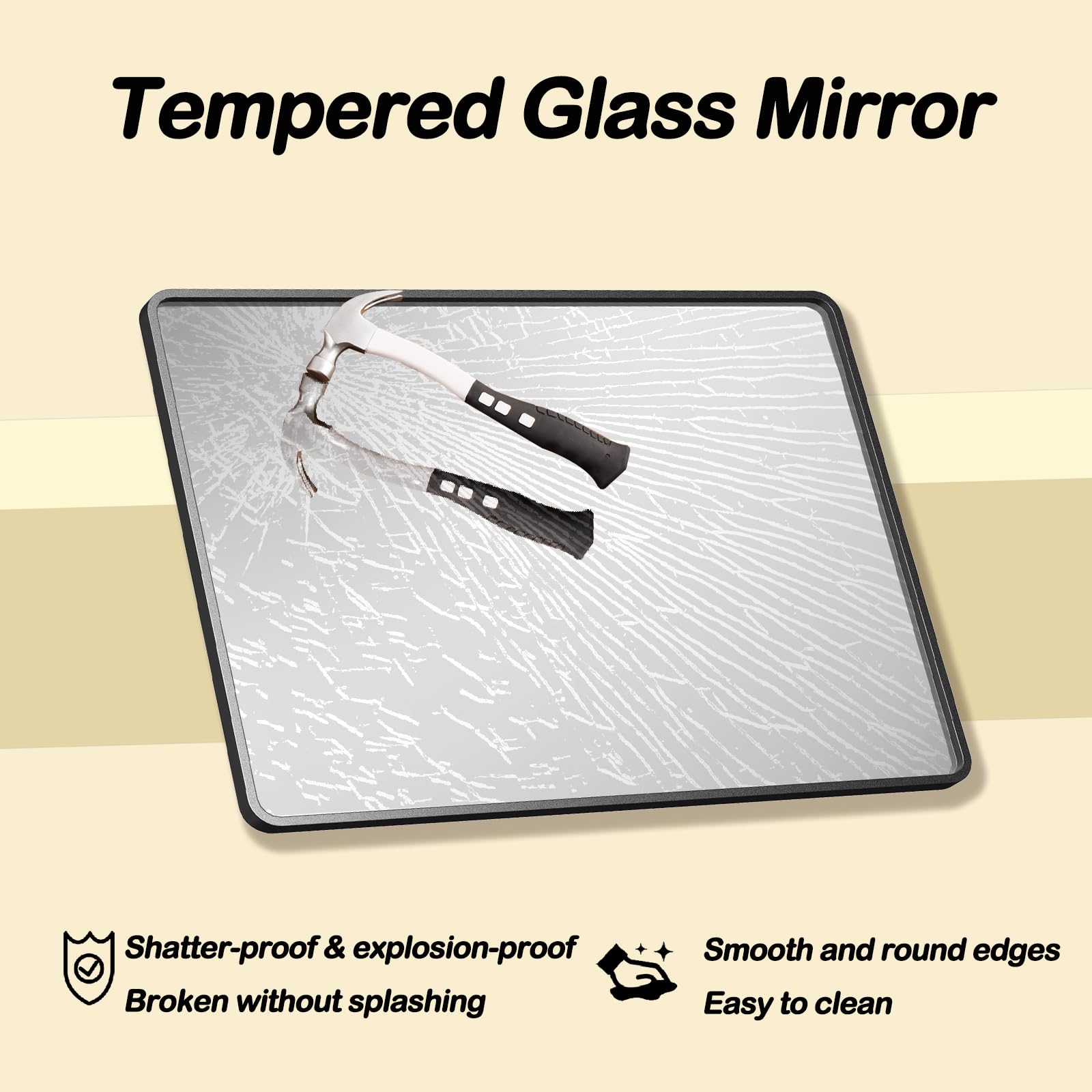 Black Metal Framed Bathroom Mirror 24x36 - Set of 2 Rounded Rectangle Vanity Mirrors