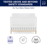 GAP babyGap Oxford 6-in-1 Convertible Crib - Greenguard Gold Certified, Bianca White/Natural