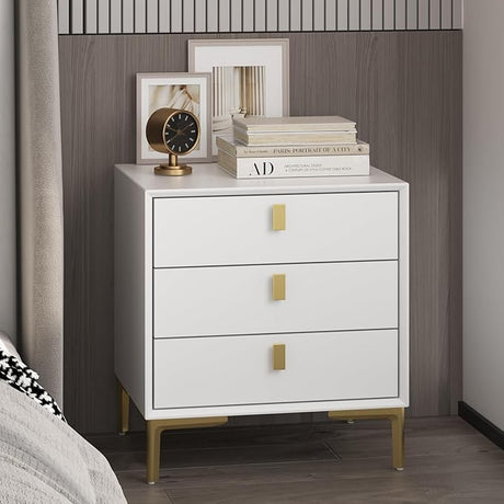 3-Drawer Nightstand Set of 2, Modern Night Stand Bedside Table with Storage, Versatile End Side