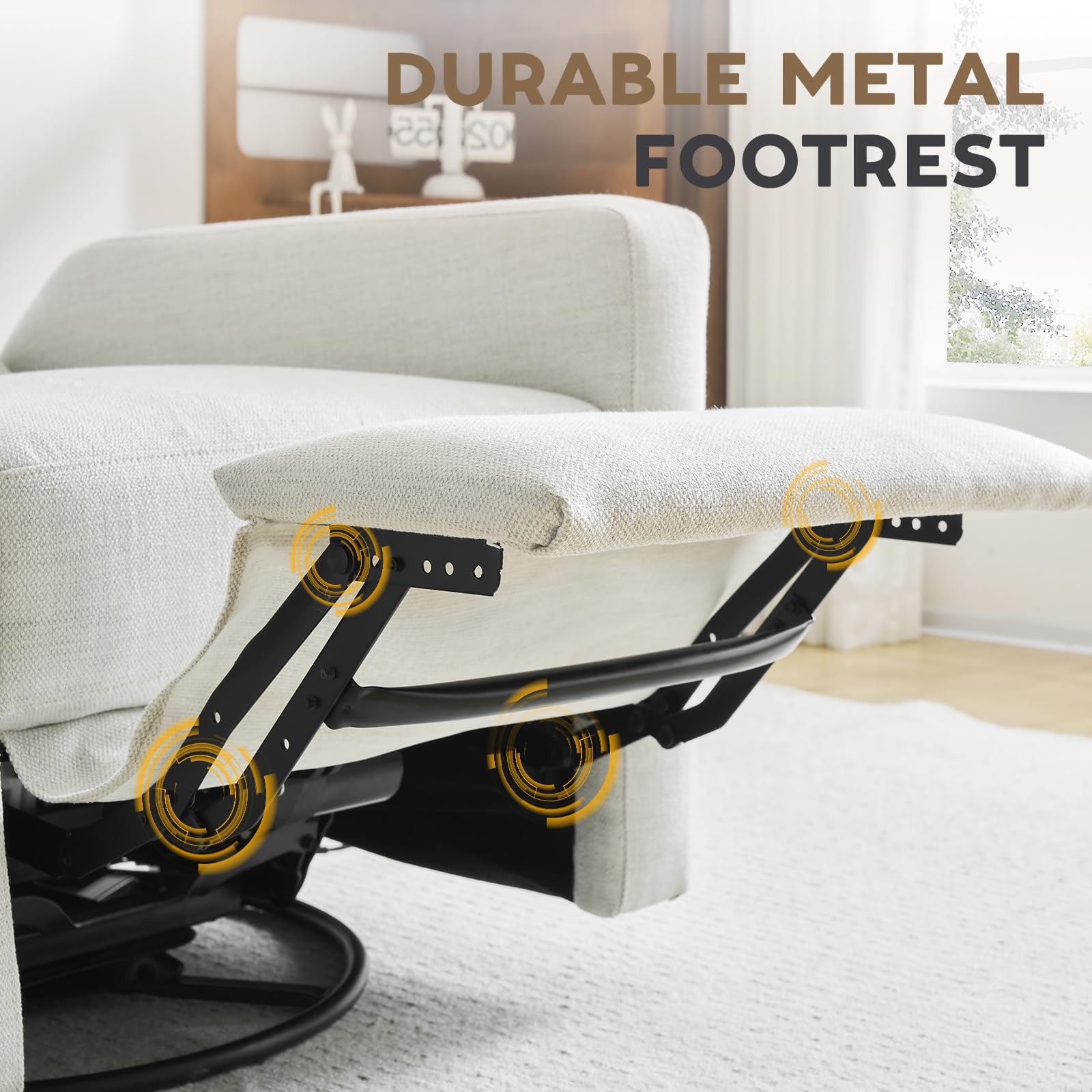 FlexNest Swivel Rocker Recliner with USB-C & Ergonomic Wing Back