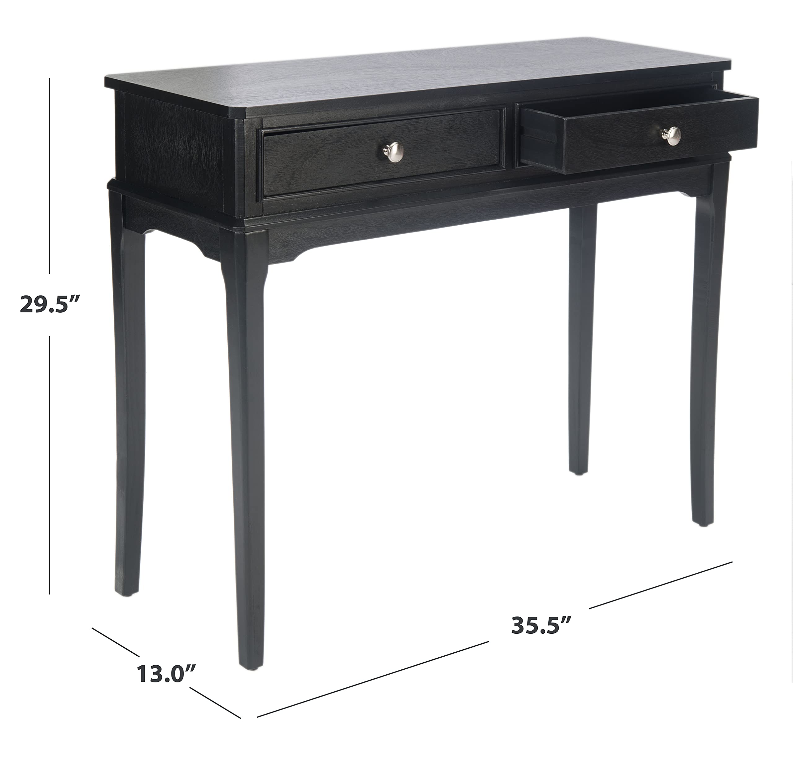 Home Collection Opal Black 2-Drawer Console Table