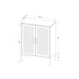 Crea Metal Mesh 2-Door Accent Cabinet, Black