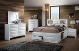 21700Q 4 Piece Ireland Queen Size Bed with Storage - White