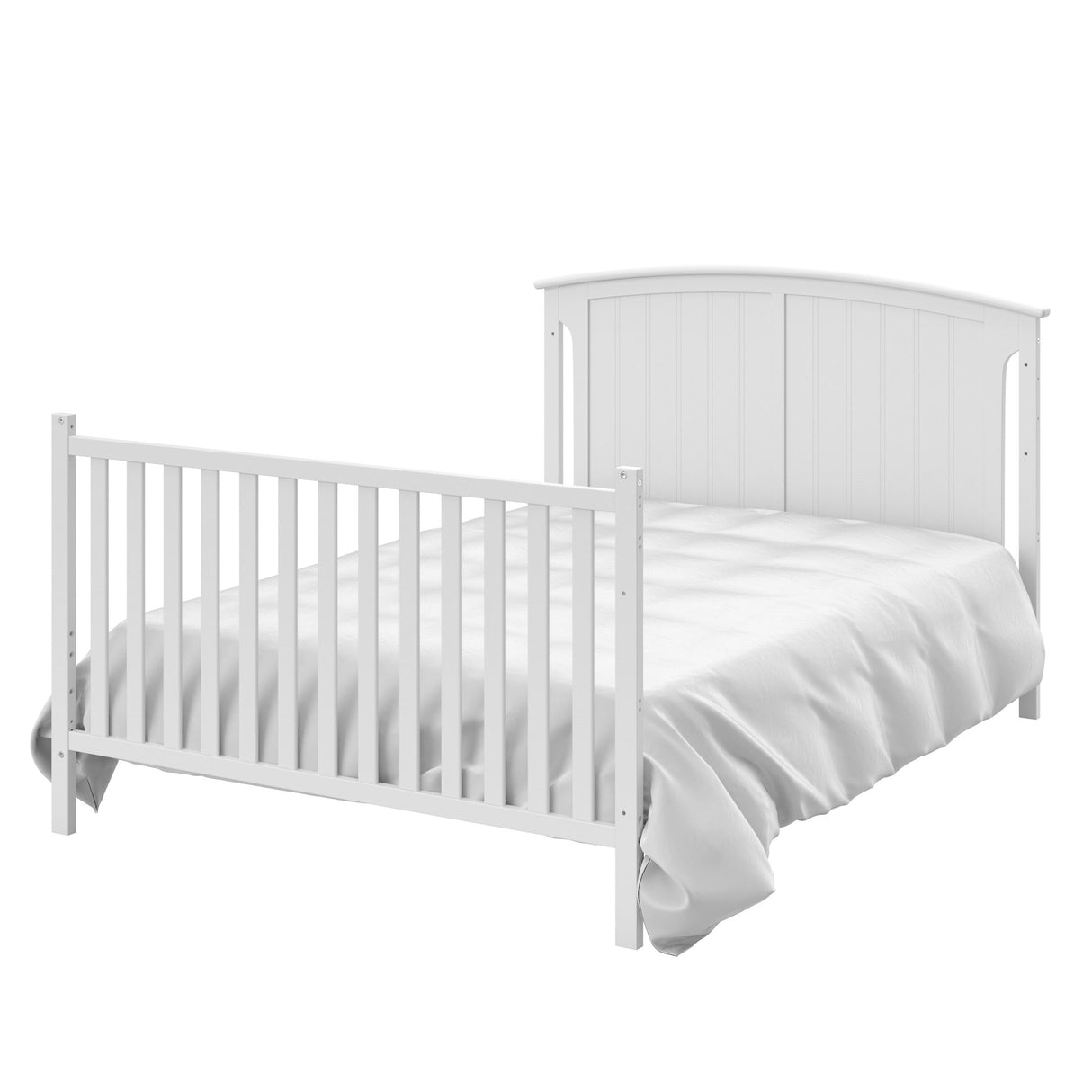 5-in-1 Convertible Crib and Changer with Drawer (White) – GREENGUARD Gold Certified, Crib and Changing Table Combo with Drawer, Converts to Toddler Bed, Daybed and Full-Size Bed