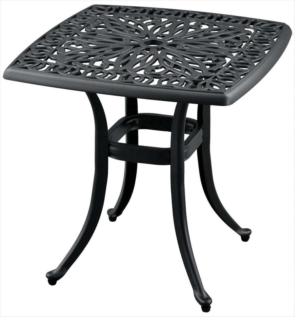Outdoor 21" Cast Aluminum Square Side Table End Table for Patio, Backyard, Pool