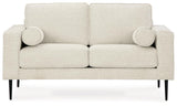 Hazela Contemporary Loveseat with 2 Bolster Pillows, Beige