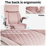 Ergonomic Home Office Desk Chair with Velvet Fabric - Swivel Executive Office Chair