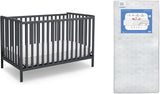 Heartland 4-in-1 Convertible Crib, Charcoal Grey + Delta Children Twinkle Galaxy Dual