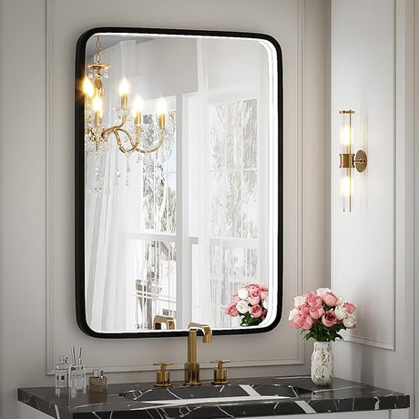 24x36 Inch LED Bathroom Vanity Mirror with lights,Wall Mounted Lighted Mirrors