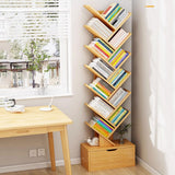 YDkjwjw Freestanding Bookshelf, Tree Bookshelf with Cabinet Industrial Open Bookcase Floor Standing Display Shelves Utility Bookshelves Organizer for Books CDs Plants