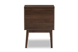 Studio Sharon Mid-Century Modern Walnut Brown Finished Nightstand