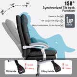 Office Chair with Foot Rest - High Back Executive Chair with Padded Linkage Armrests,