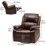 Swivel Rocking Recliner Chair，Manual Swivel Rocker chair Adults, Comfy Rocking