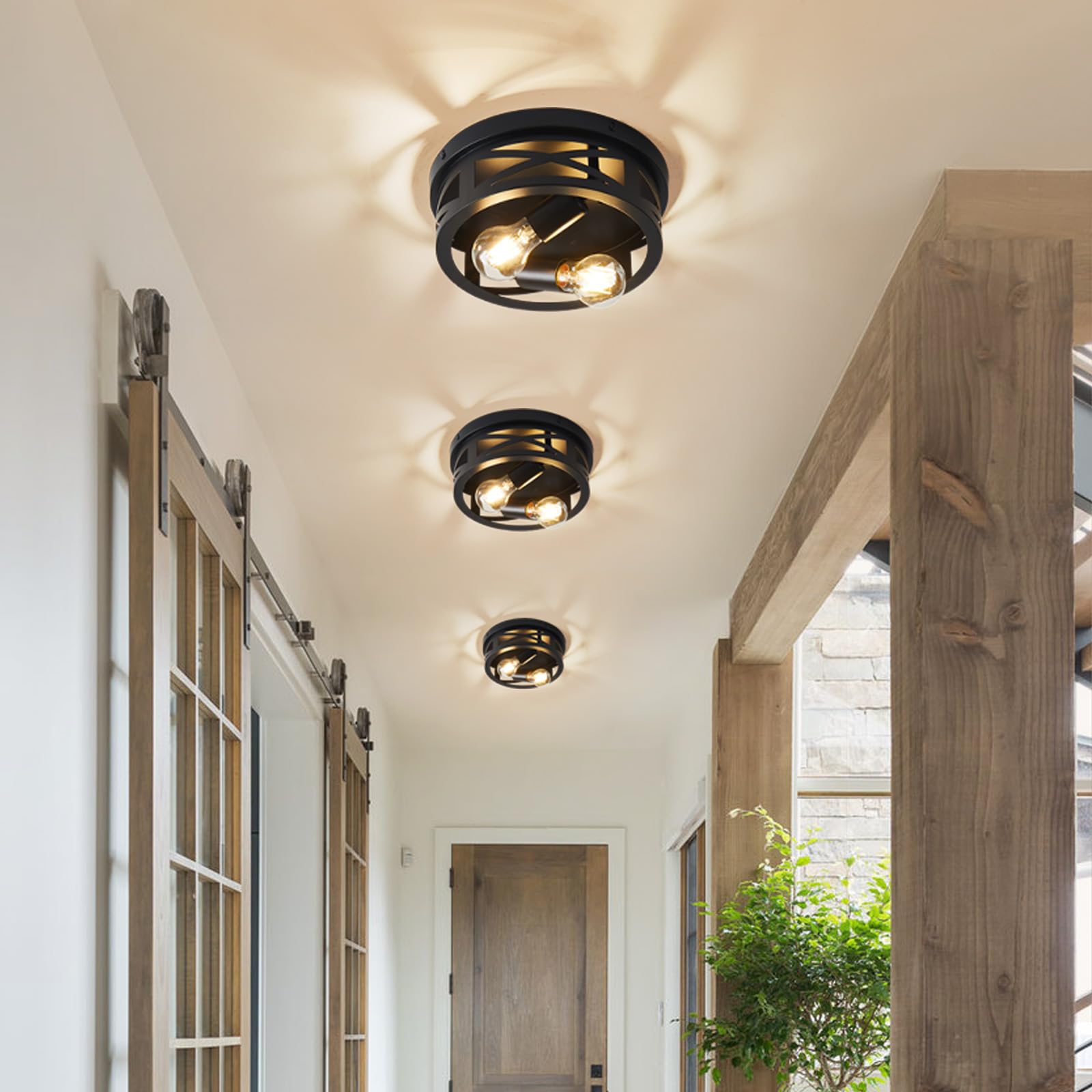 Light Flush Mount Ceiling Light Fixtures, Farmhouse Ceiling Light Fixture, Black Light