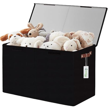 Storage Box with Lids, Collapsible Sturdy Baby Storage Organizer Chest Bin Basket for Kids,