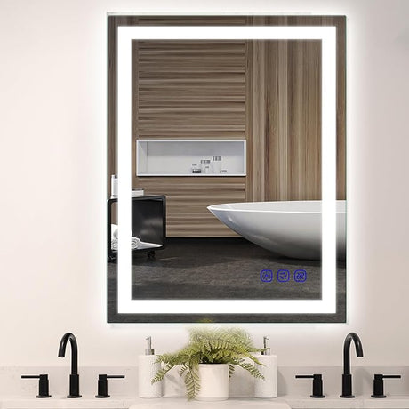 20"x28" Inch Led Mirror for Bathroom Front Lighted Smart Vanity Makeup Mirrors