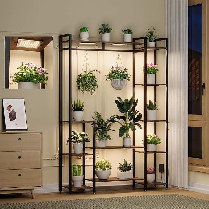 NanoPlant 6 – 6-Tier Metal Plant Stand with Grow Lights