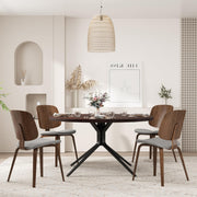 47-Inch Round Solid Wood Dining Table for 4-6 People