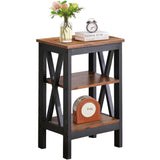 Modern Nightstands X-Design Side End Table Night Stand with Storage Shelf