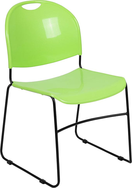 Black Ultra-Compact School Stack Chair - Office Guest Chair/Student Chair