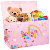 Collapsible Sturdy Kids Storage Organizer for Boys Girls, 25"x13"x16" Storage Box with Lids, Toy Chest Bins