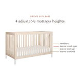 4-in-1 Convertible Crib with Toddler Bed Conversion in Washed Natural