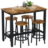 Bar Table Set,Industrial Bar Table and Chairs Set,5 Pcs Dining Table Set Counter