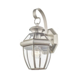 2051-91 Monterey 1 Light Outdoor Brushed Nickel Finish Solid Brass Wall Lantern