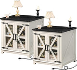 Farmhouse End Table,24" Large Sofa Side Table