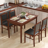5-Piece Farmhouse Dining Table Set with Upholstered Chairs