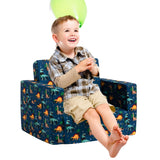 2-in-1 Flip Out Comfy Toddler Couch, Lovely Kids Chair Convertible Sofa to Lounger for Story/Nap Time