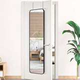 GZ 47x14 Mirror Rectangle Full Body Length Door Hanging Wall Mounted Metal Frame Dressing Make-up Mirrors for Entryway Bedroom Bathroom Living Room 47 14 inch Black